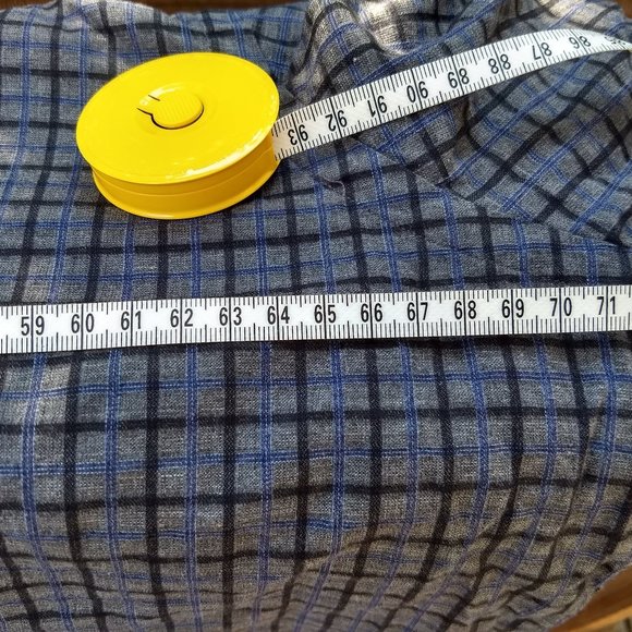 grey black blue check geometric patterned casual shirt - Picture 7 of 9